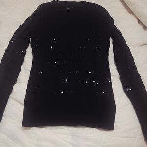 Black Sequin Sweater